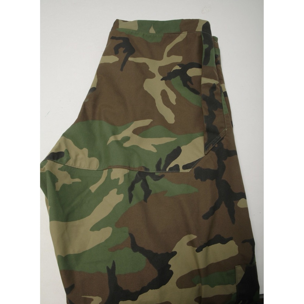 US Military Gore-Tex Trousers Mens L Woodland Camo ECWCS Rain Pants Waterproof